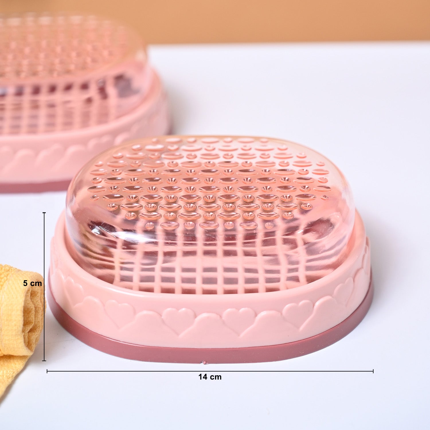 Market99 Plastic Peach Soap Dish - Set Of 2