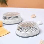 Market99 Plastic Off White & Grey Soap Dish - Set Of 2