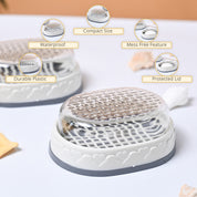 Market99 Plastic Off White & Grey Soap Dish - Set Of 2
