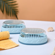 Market99 Plastic Sky Blue Soap Dish - Set Of 2