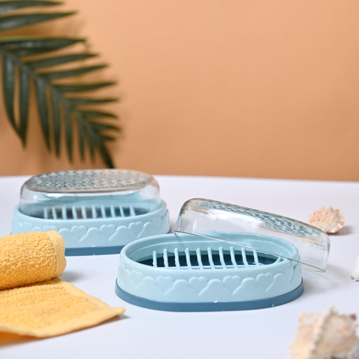 Market99 Plastic Sky Blue Soap Dish - Set Of 2