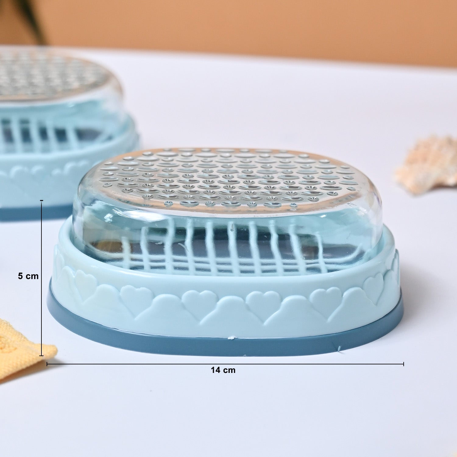 Market99 Plastic Sky Blue Soap Dish - Set Of 2