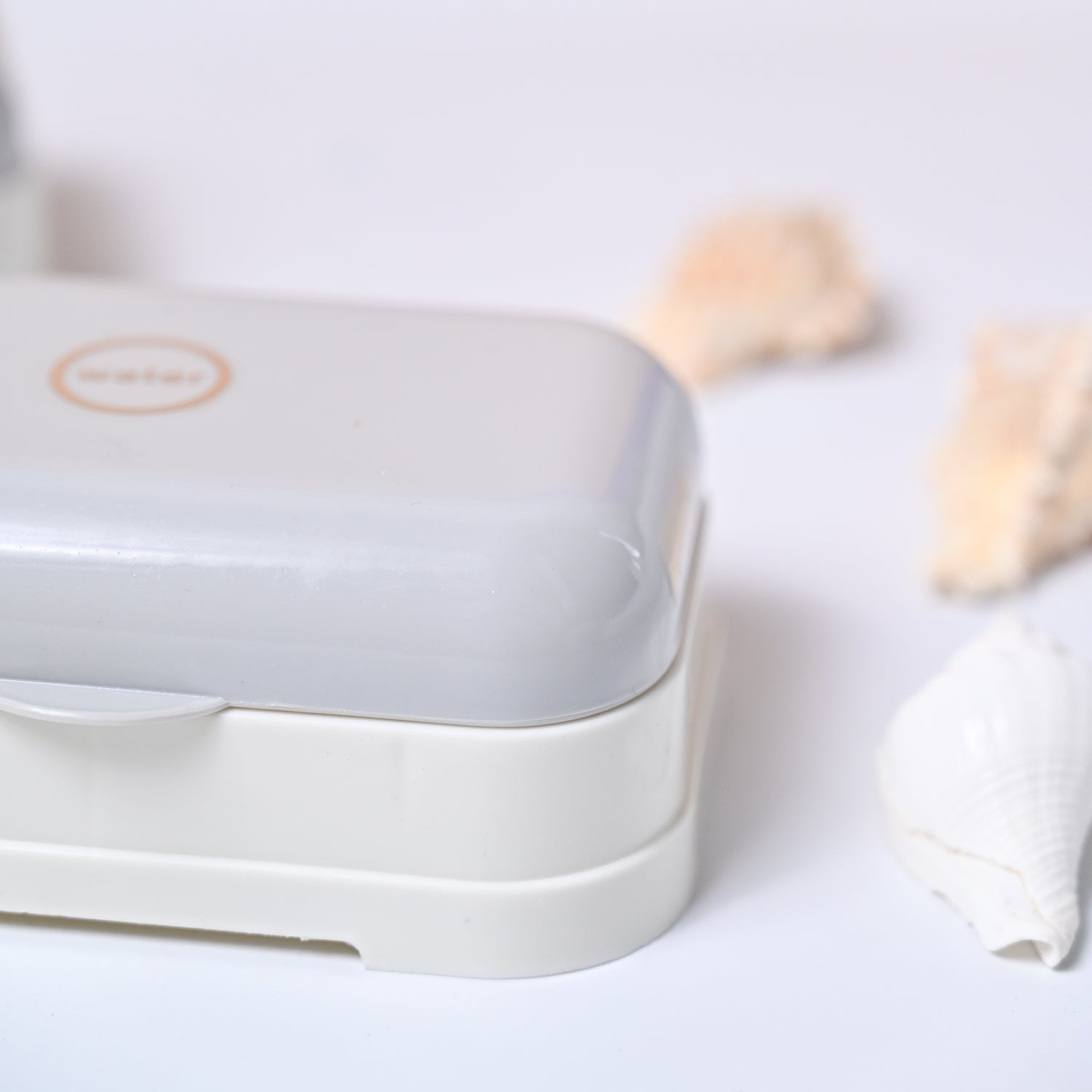 Market99 Plastic Off White & Grey Soap Dish - Set Of 2