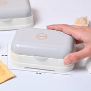 Market99 Plastic Off White & Grey Soap Dish - Set Of 2