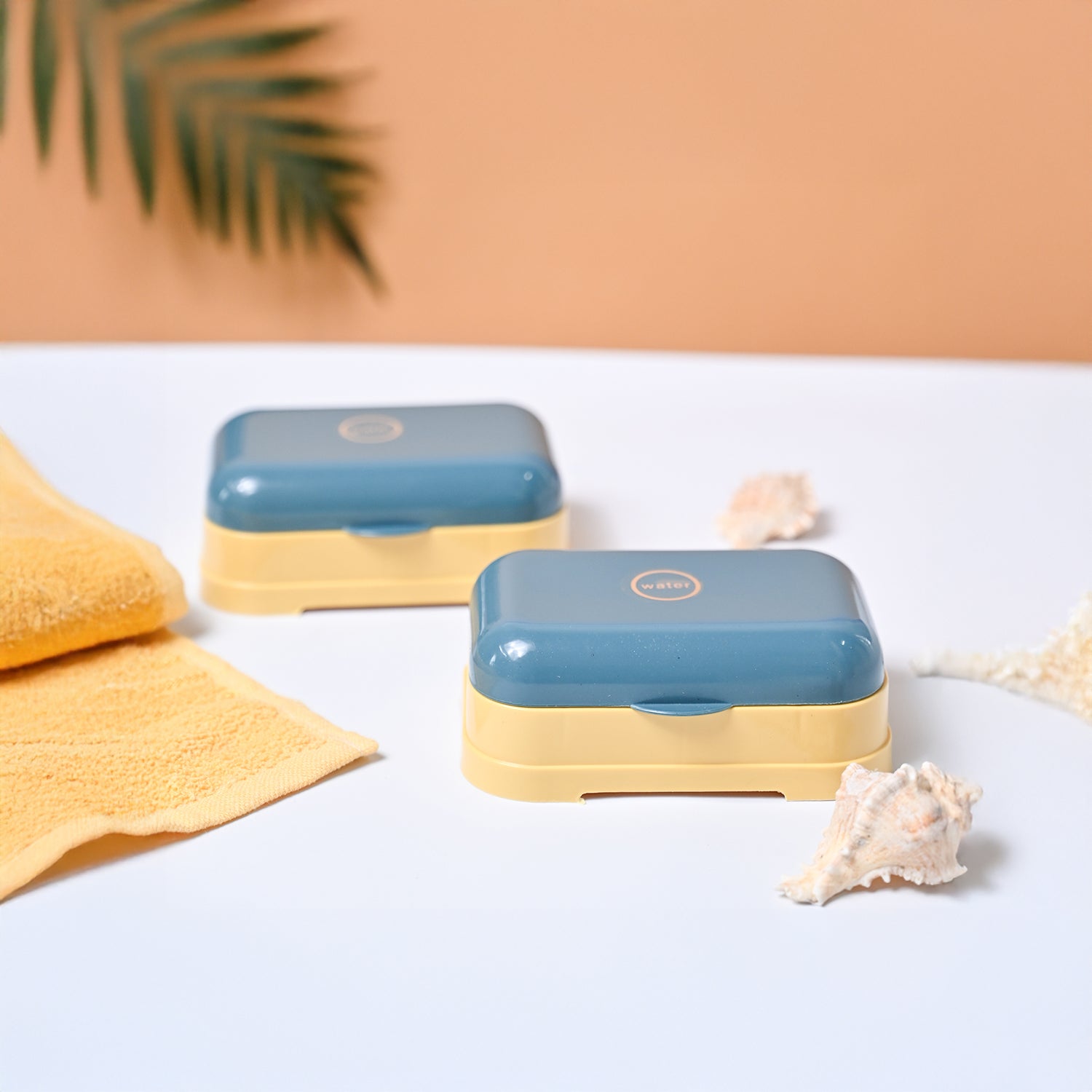 Market99 Plastic Blue & Yellow Soap Dish - Set Of 2