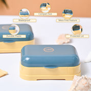 Market99 Plastic Blue & Yellow Soap Dish - Set Of 2