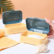 Market99 Plastic Blue & Yellow Soap Dish - Set Of 2