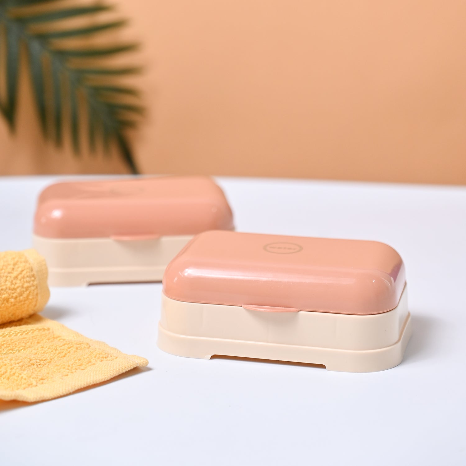 Market99 Plastic Peach Soap Dish - Set Of 2