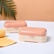 Market99 Plastic Peach Soap Dish - Set Of 2
