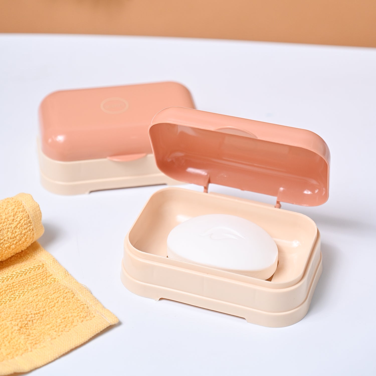 Market99 Plastic Peach Soap Dish - Set Of 2