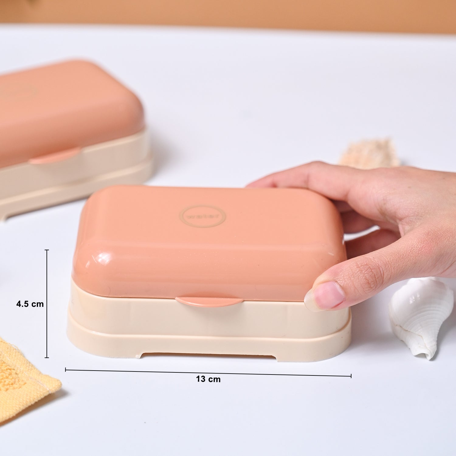 Market99 Plastic Peach Soap Dish - Set Of 2