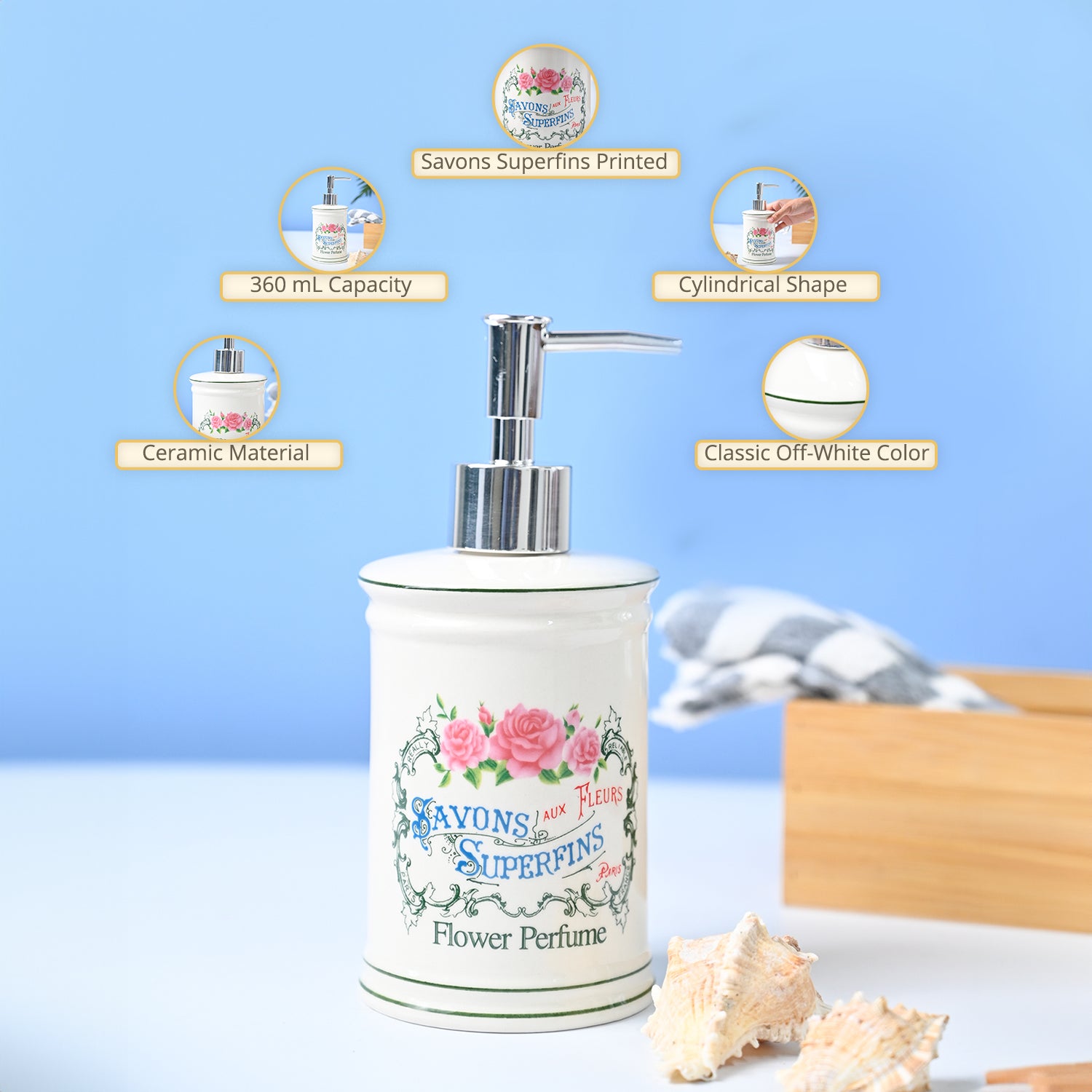 VON CASA 'SAVONS SUPERFINS' Soap Dispenser - 360mL