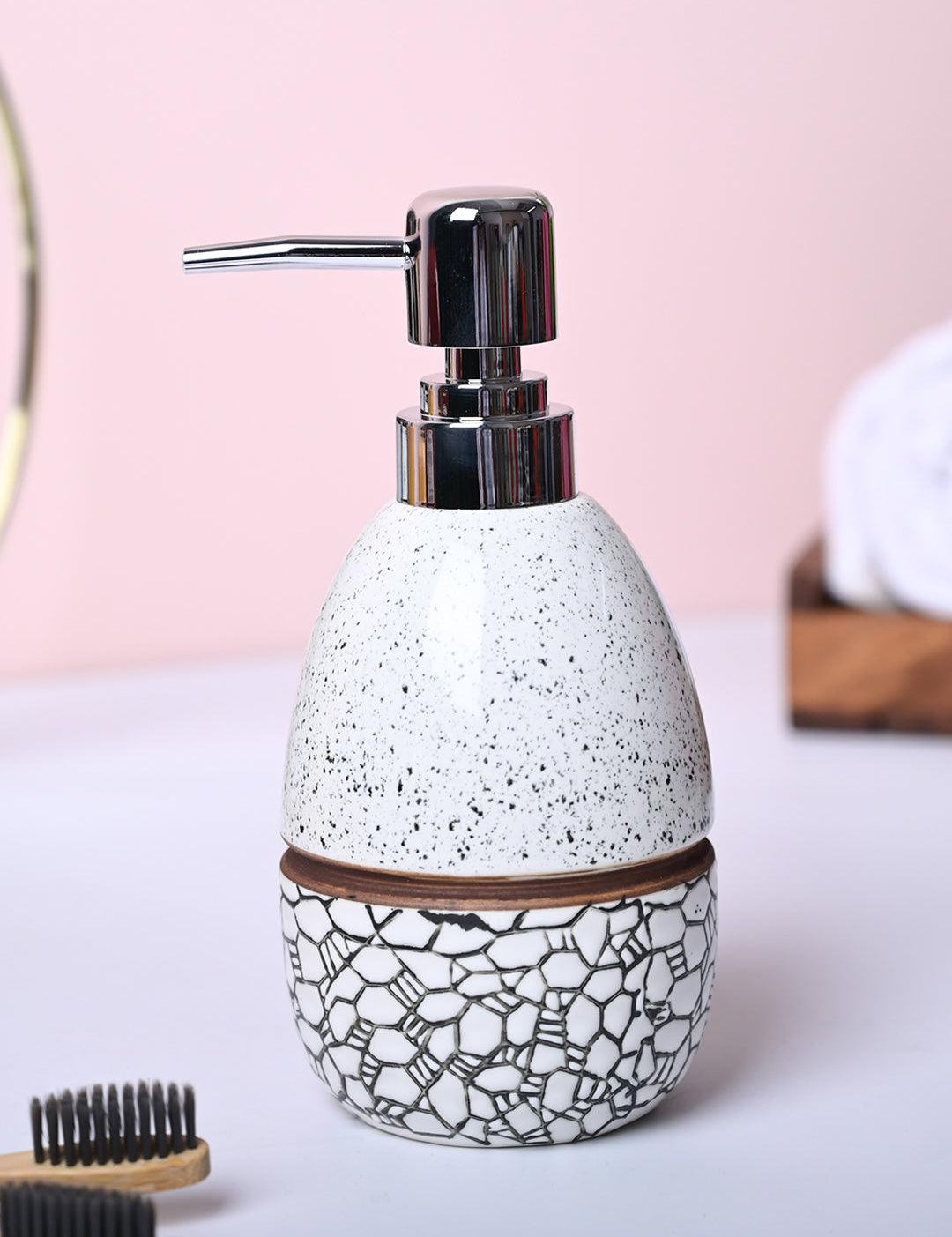 Textured Off-White Ceramic Soap Dispenser - MARKET99