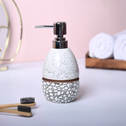 Textured Off-White Ceramic Soap Dispenser