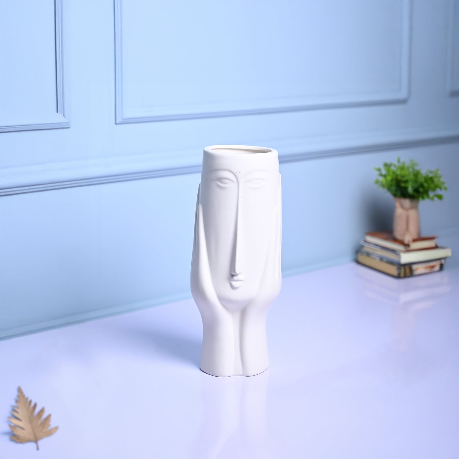 White Glossy Ceramic Vase - Artistic Elegance