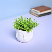 Stylish White Ceramic Face Vase