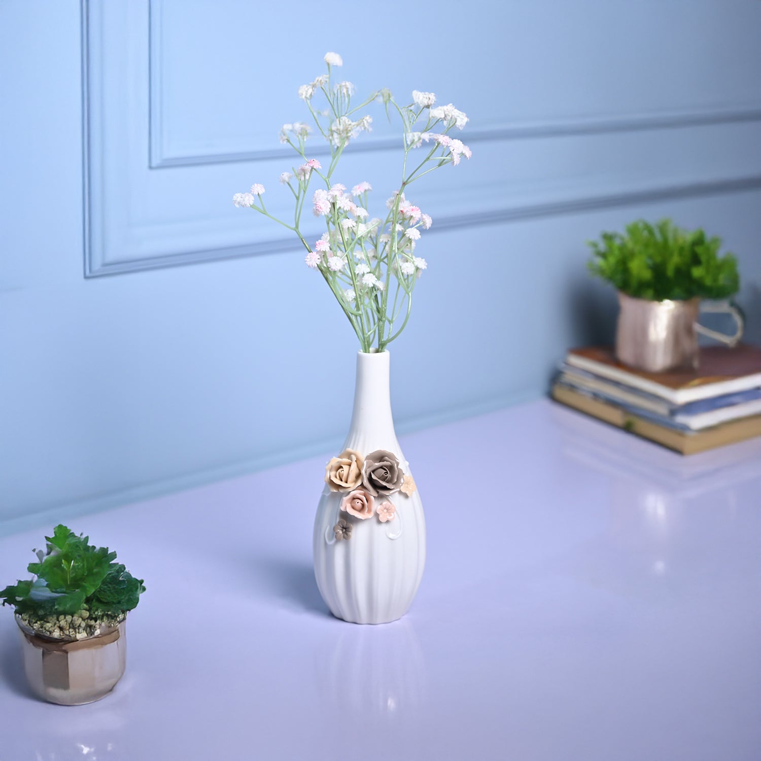 Timeless Beauty - White Cylindrical Vase
