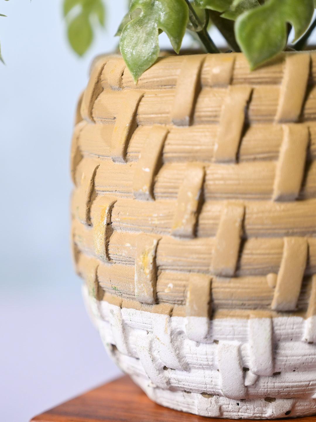 Matte Pink Serenity - Knitted Design Artificial Plant with Plastic Pot - MARKET99