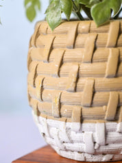 Matte Pink Serenity - Knitted Design Artificial Plant with Plastic Pot - MARKET99