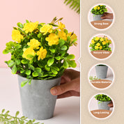 Artificial Plant With Pot – Green & Yellow