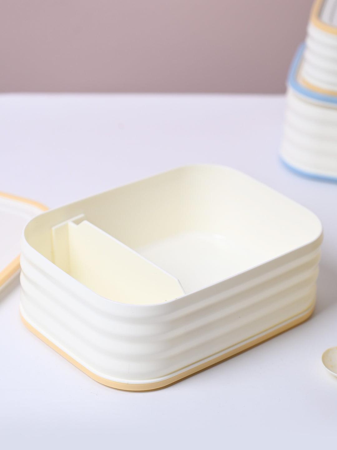 Cream Rectangle Lunch Box - 580 ML - MARKET99