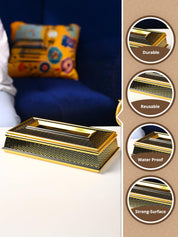 Golden Luxe Tissue Box - Rectangle Shape