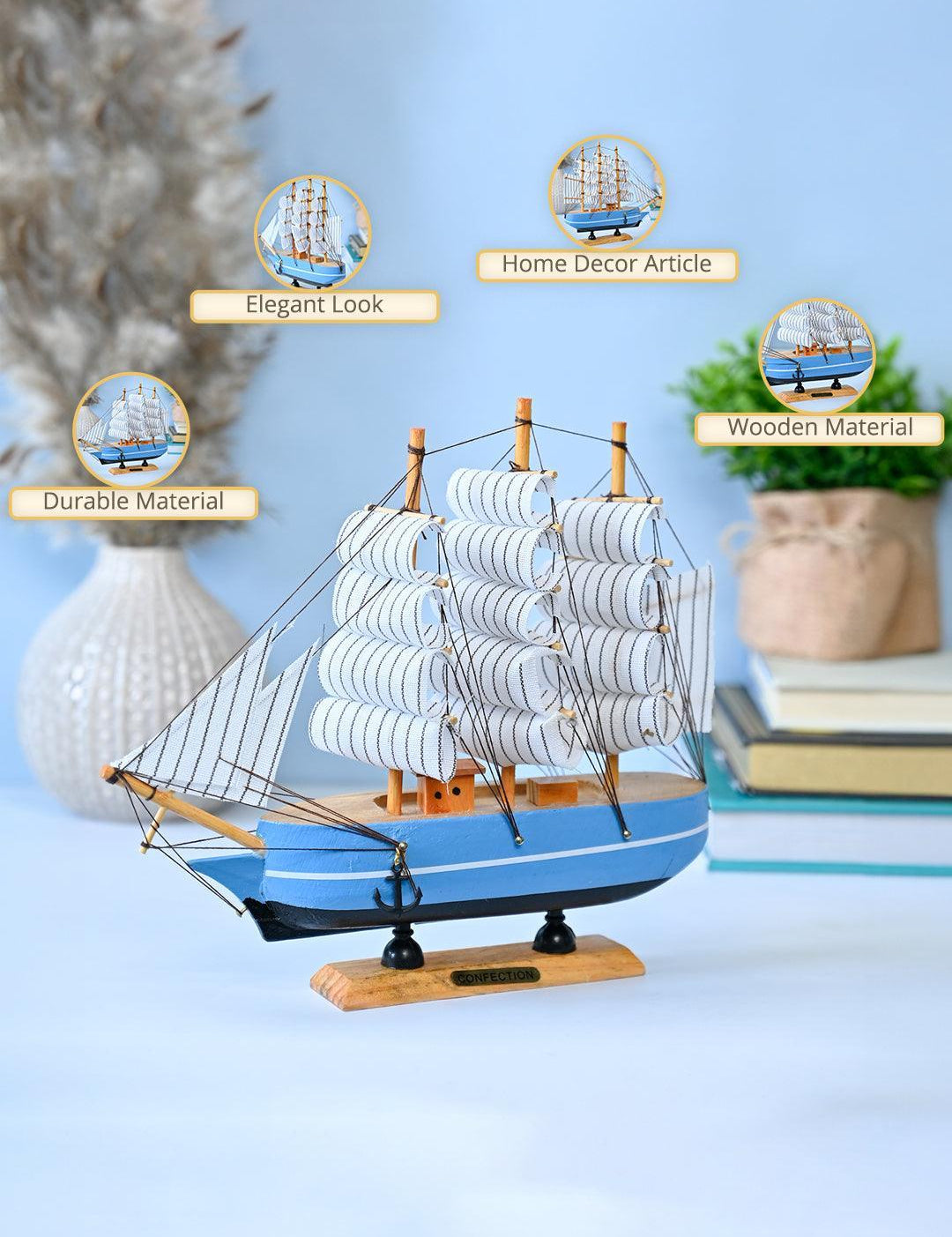 Market99 Wooden Decorative Sailing Ship - MARKET99