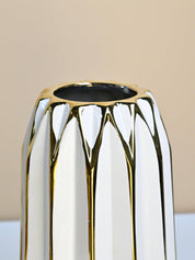 White and Gold Ceramic Vase - MARKET99