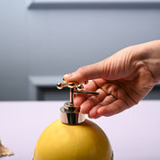 Ceramic Yellow Round Soap Dispenser - Embossed Glossy Finish