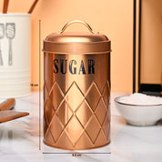 Market99 Tea & Sugar Jar Set of 2 - Golden Tin Glossy Finish