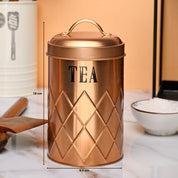 Market99 Tea & Sugar Jar Set of 2 - Golden Tin Glossy Finish
