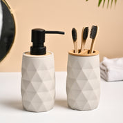 VON CASA 2Pcs Grey Plastic Bathroom Set