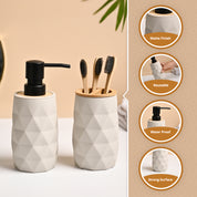 VON CASA 2Pcs Grey Plastic Bathroom Set