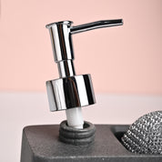 MARKET99 Grey Polyresin Soap Dispenser With Scourer- 130ml