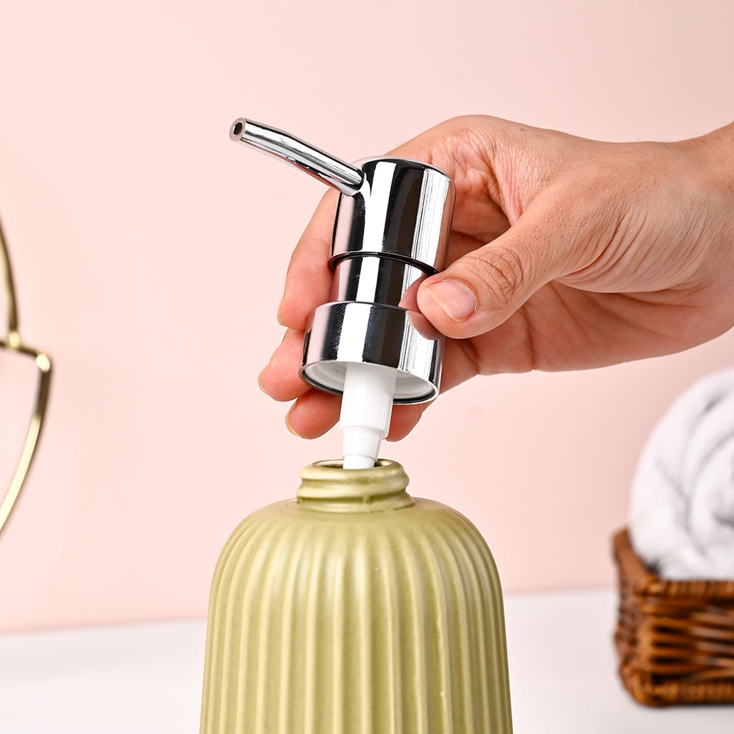 VON CASA Mint Green Polyresin Soap Dispenser - 270ml