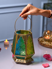 VON CASA Metal Hexagon Shaped Tea Light Votive Candle Holders - MARKET99