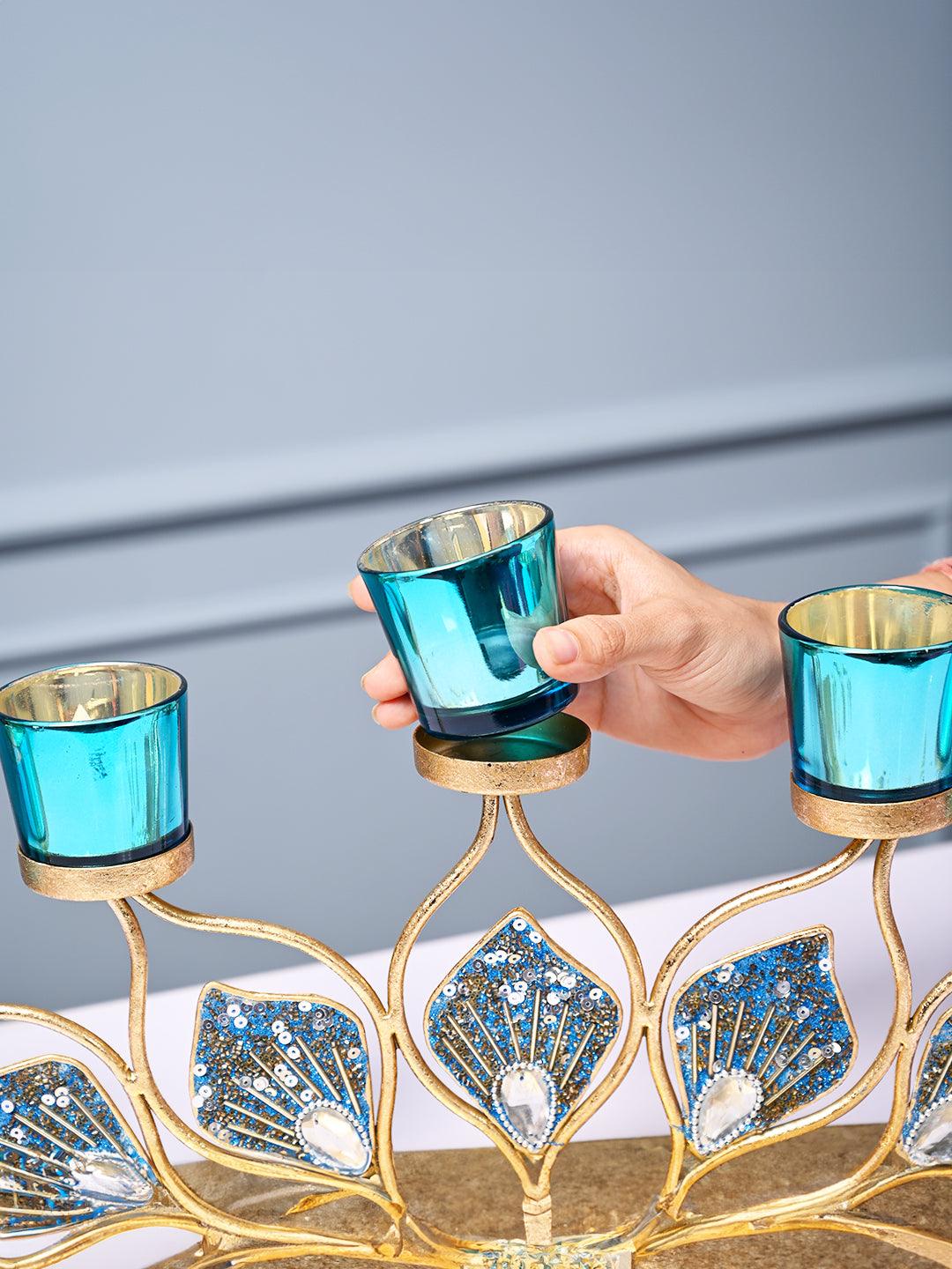 VON CASA Decorative 5 Votive Tea Light Holder With Metal Stand - MARKET99