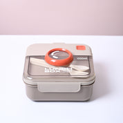 Elegant Grey Lunch Set: 1 Spoon, 1 Fork & 1 Box
