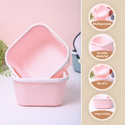 Pink Square Baskets (Set of 2)