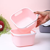 Pink Square Baskets (Set of 2)