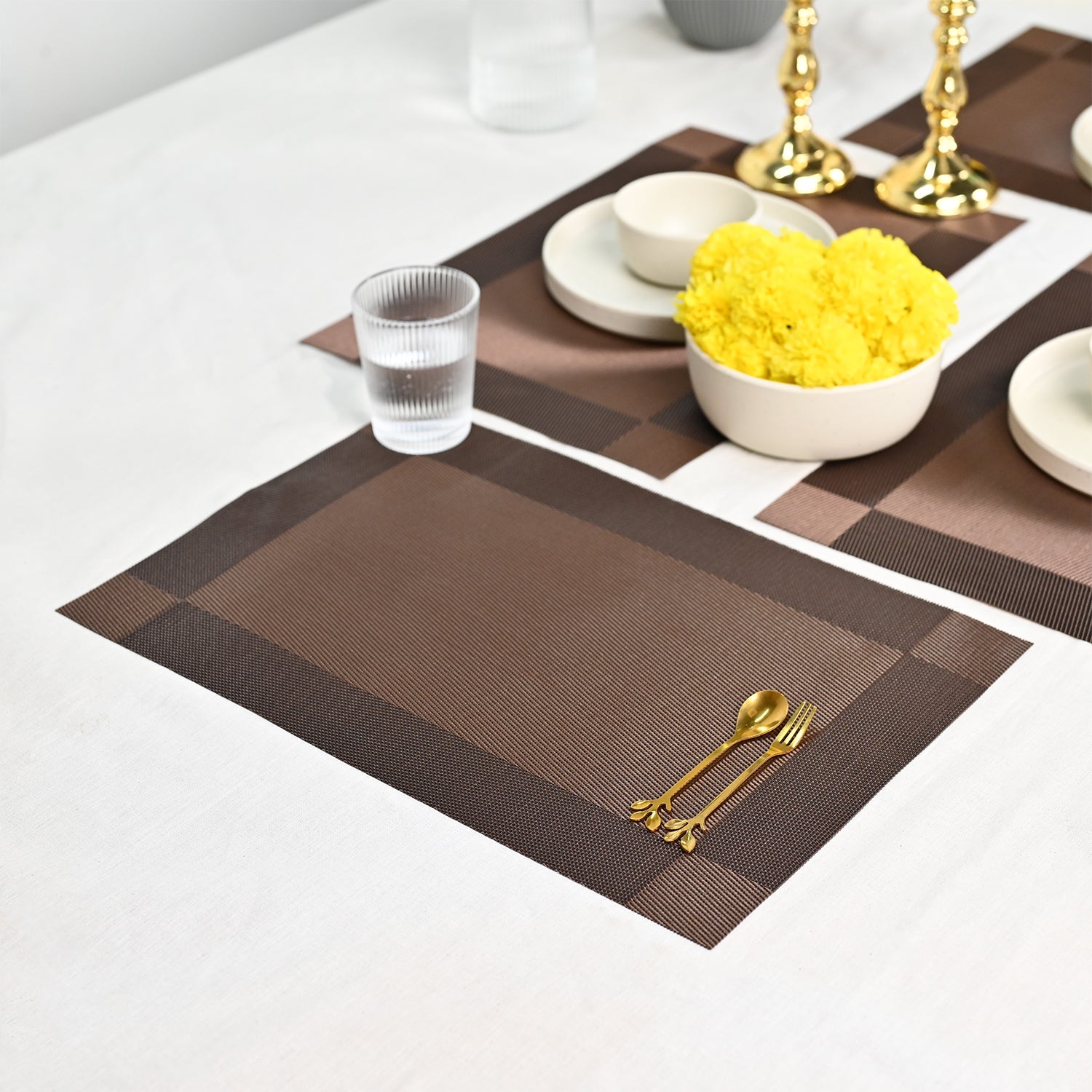 VON CASA Dark Brown Placemat Set Of 6