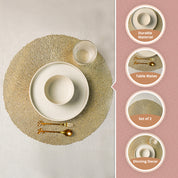 VON CASA Golden Placemat Set Of 2