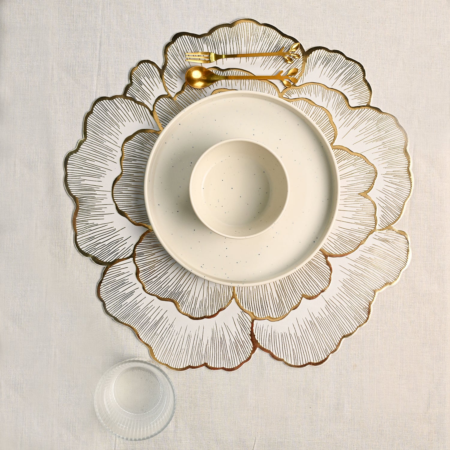 VON CASA Golden Flora Placemat Set Of 2