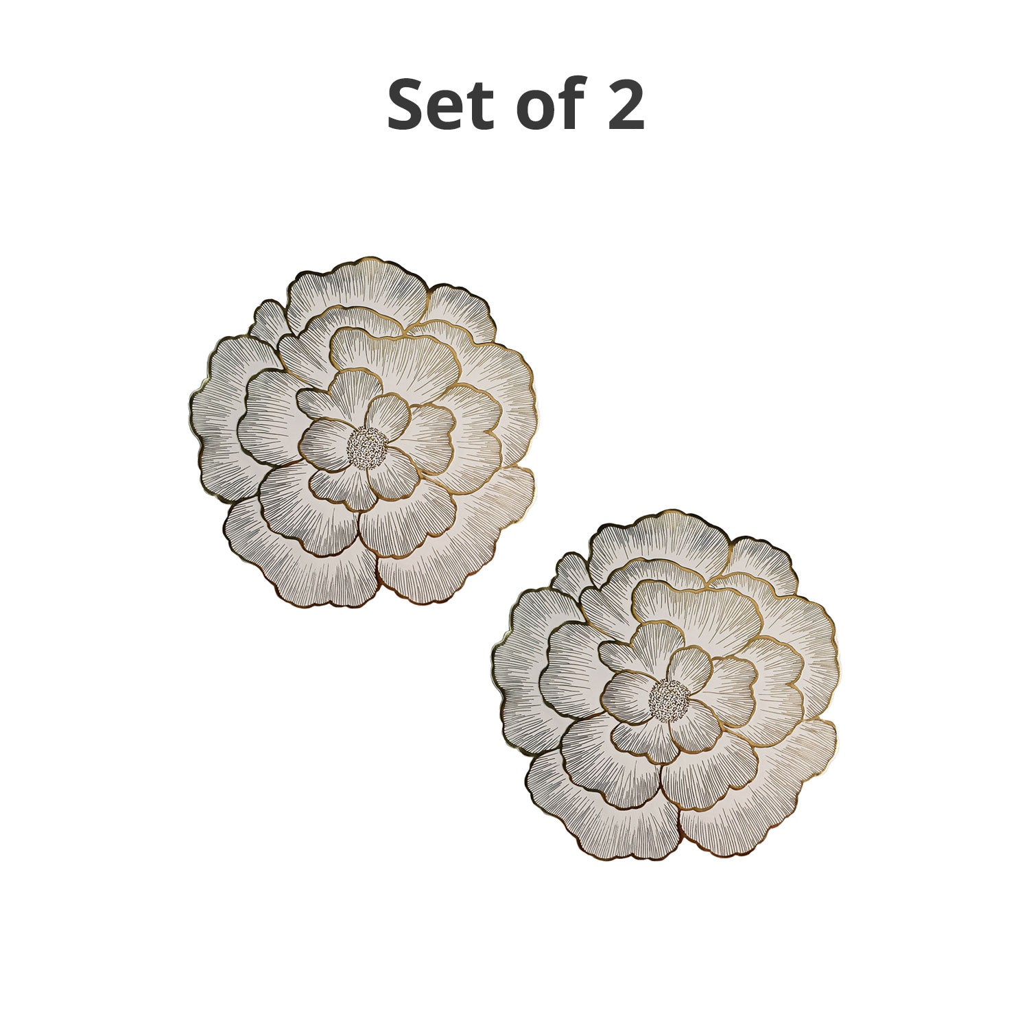 VON CASA Golden Flora Placemat Set Of 2