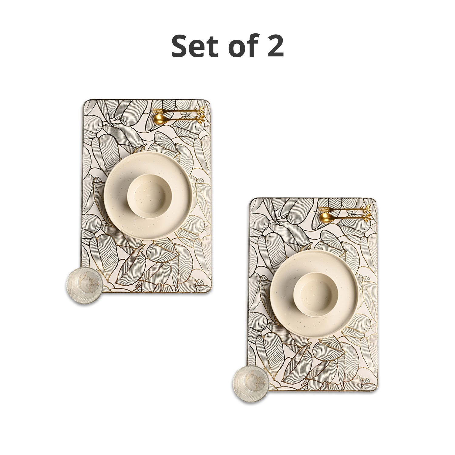 VON CASA Golden Placemat Set Of 2
