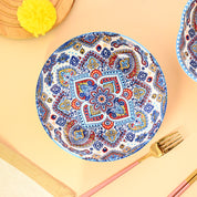 VON CASA Ceramic Mandala Light Blue Round Platter