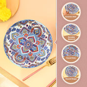 VON CASA Ceramic Mandala Light Blue Round Platter