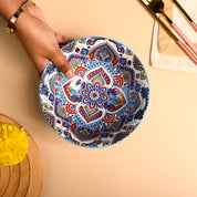VON CASA Ceramic Mandala Light Blue Round Serving Bowl Set Of 2