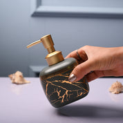 Ceramic Grey Cylindrical Soap Dispenser - Static Glossy Finish