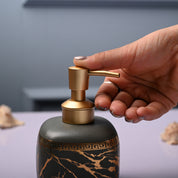 Ceramic Grey Cylindrical Soap Dispenser - Static Glossy Finish